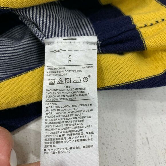 Banana Republic Stripe Shirt Women's Size S Mid Sleeves Scoop Cotton Stretch Top - Picture 7 of 10